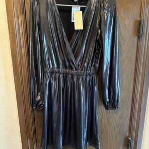 T.J.Maxx Shimmering Black Long Sleeve Dress